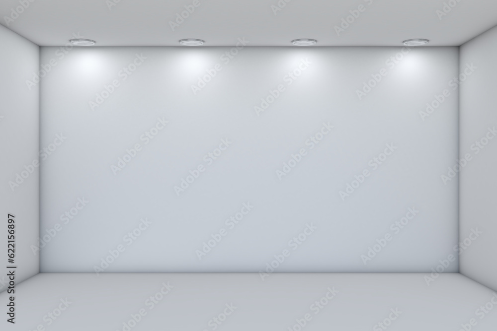 Aufkleber empty storefront with lights. 3d illustration. template for design