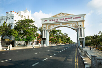 Chennai, Tamil Nadu, India - JUNE 11,06,2023, DR MGR Centenary Arch Marina Beach Road, Chennai,...