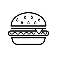 Hamburger line icon on white background.