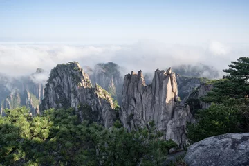 Papier Peint photo autocollant Monts Huang Huangshan Mountain scenery after sunrise in China
