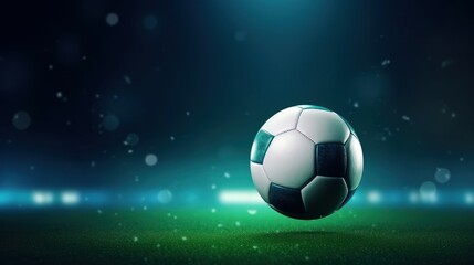 Fototapeta premium Soccer Ball Banner Template, Football Tournament Competition Background. Generative AI