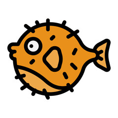 blowfish line icon