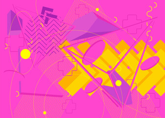 Yellow and Purple deluxe geometric shapes background illustration design. Vector luxury with abstract color backdrop.