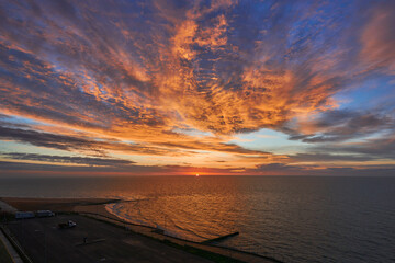 A dramatic sunrise in Ramsgate over the sea