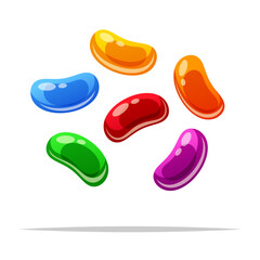 Colorful jelly beans candy vector isolated illustration