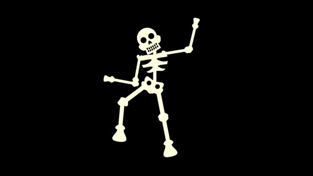 Animated video of a skull dancing happily