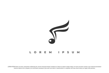 logo song note symbol wing elegant