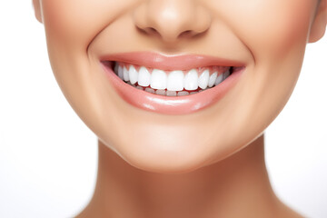 Dental Care and Teeth Whitening,, Young Woman's Beautiful Smile and Healthy Teeth
