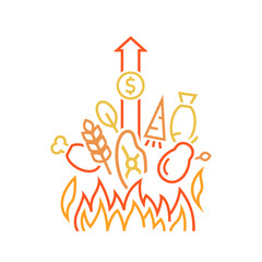 Heatinflation outline icon, sign, pictogram. New term.