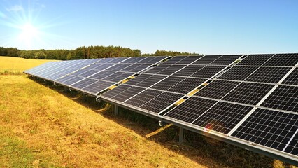solar panels on the field