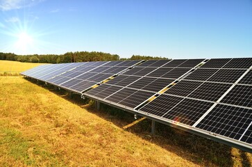 solar power plant at sunny  hot day 