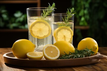 Fototapeta premium lemonade with lemon