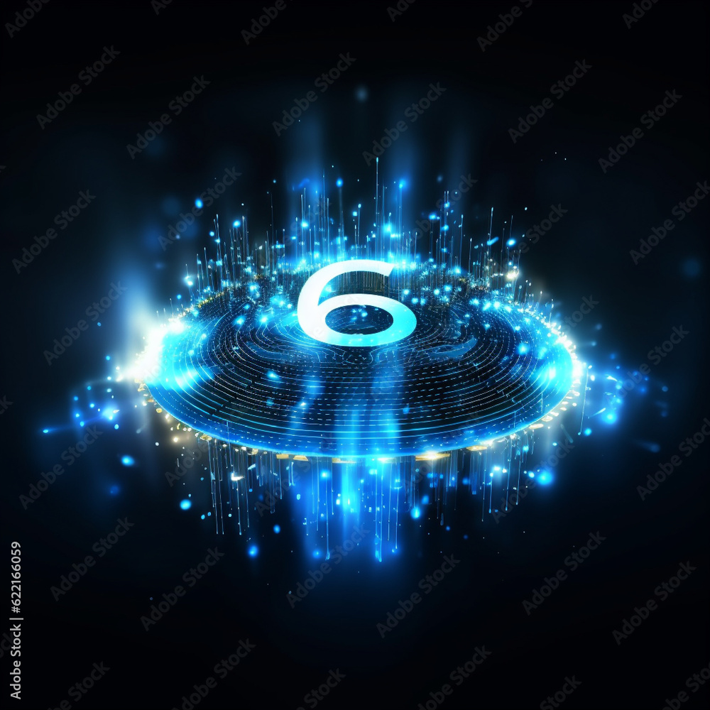 Wall mural mobile technology 5g, 6g. wireless network and connection technology, high-speed, futuristic backgro