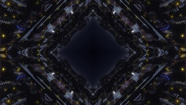 city factory base facility space futuristic mechanical Sci-Fi building kaleidoscope CG background