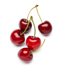 Sweet cherries on white background