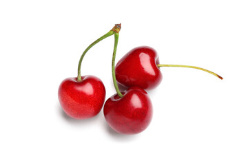 Sweet cherries on white background