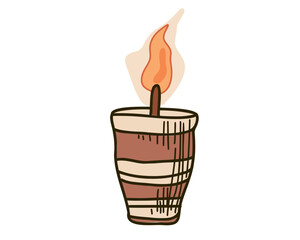 decorative candle with flame
vector illustration