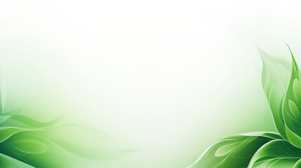 Natural organic banner with green nature background. Wavy textures. Copy space. Generative AI