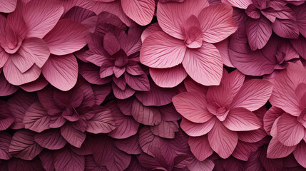 Pink leaves background. Generative AI