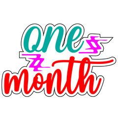 one month, SVG Sticker Design