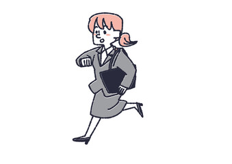 走っているビジネスウーマン