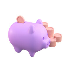 Finance 3d icon with transparent background