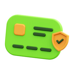 Security cyber 3d icon with transparent background