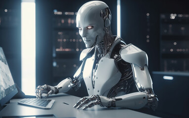 Artificial intelligence robots for operating computers,created with generative ai tecnology.