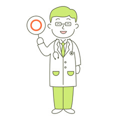 doctor, man, medical care, hospital, ok, good, simple, simple substance, human, illustration, vector, smile
