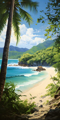 Fototapeta na wymiar Caribbean paradise background wallpaper