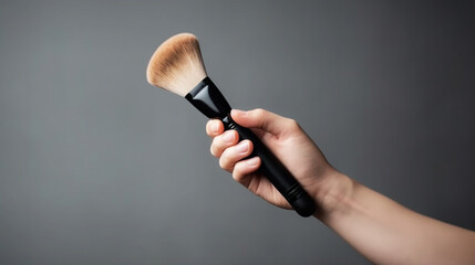 hand is holding a Shaving Brush. generative ai.