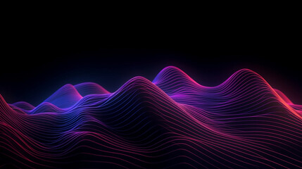 3d abstract soundwaves with flowing lines background