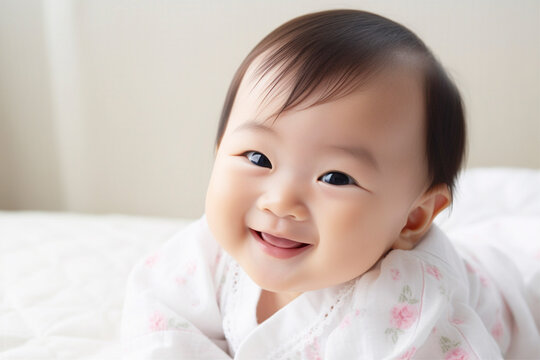 女の子の赤ちゃんのポートレート　AI生成画像　ジェネレーティブAI