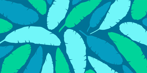 Fototapeta na wymiar Banana leaves Summer Background.Tropical leaves banner,Vector illustration