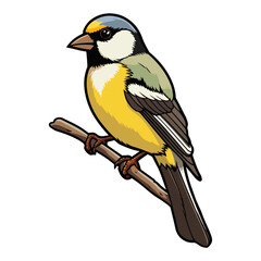 Obraz premium fluffy appearance American Goldfinch illustration in cartoon style