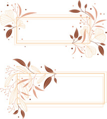 Fototapeta na wymiar floral frames with branches and leafs isolated icon vector illustration design
