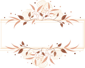 frame with flowers and leafs isolated icon vector illustration desing