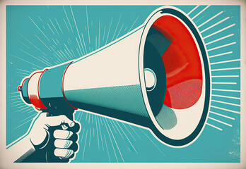 ai generated Illustration close up of  megaphone
