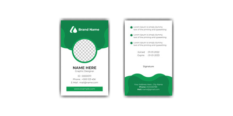 Professional id card design template. Corporate staff Id card design
