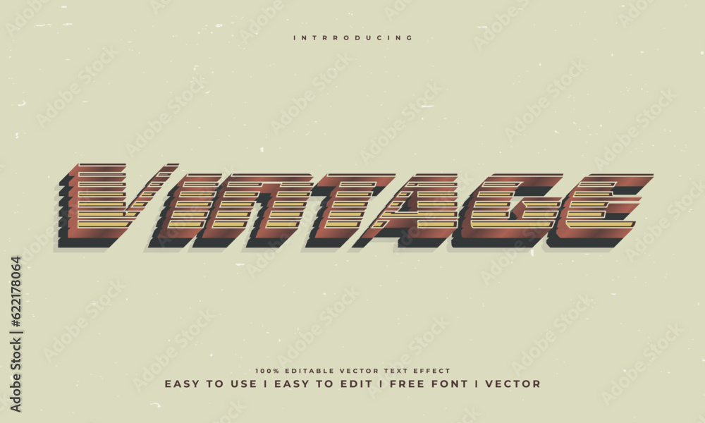 Fototapete vintage retro editable text effect alphabet font typography typeface
