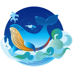 A whale in a fantasy world floats in the sky. ,fantasy realm adventure mysticism, mystery