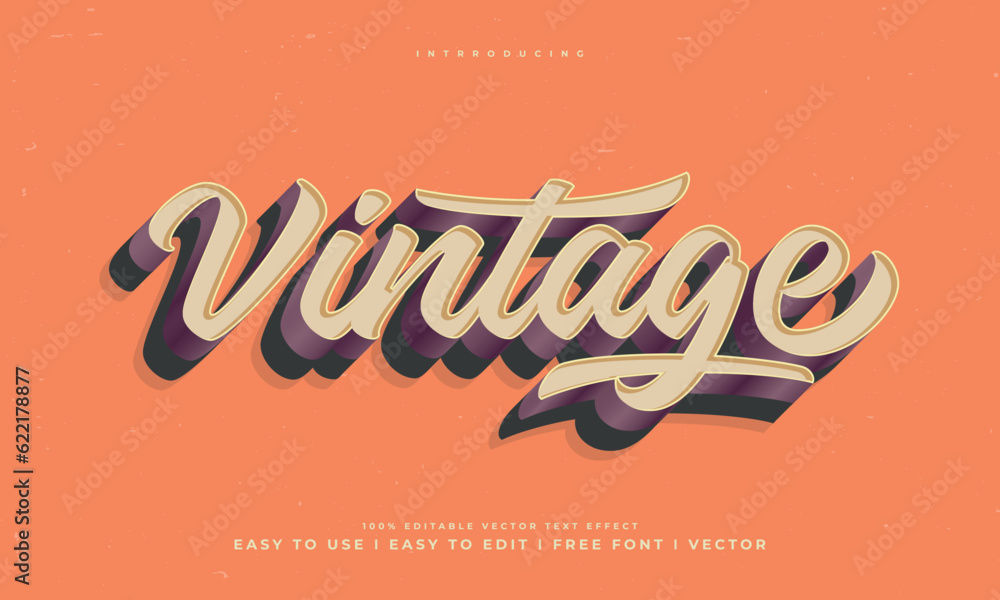 Fototapete vintage retro editable text effect alphabet font typography typeface