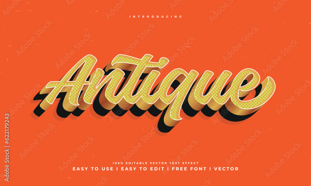Fototapete vintage retro editable text effect alphabet font typography typeface