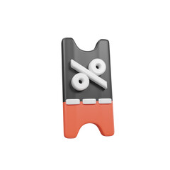 coupon Halloween illustration 3D rendering