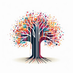 Generative ai of digital tech tree logo