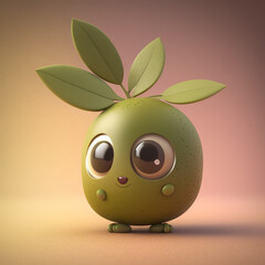 Generative ai of cute olive character