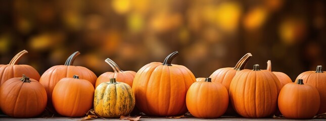 pumpkins in autumn background