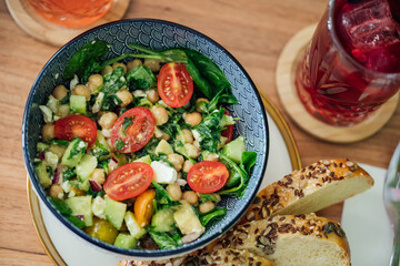 Eating healthy breakfast. Clean eating, dieting, detox, food concept