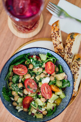 Eating healthy breakfast. Clean eating, dieting, detox, food concept