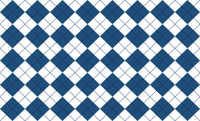 Fototapeta Blue diamond with dot line grid on top repeat pattern, replete image, design for fabric printing obraz